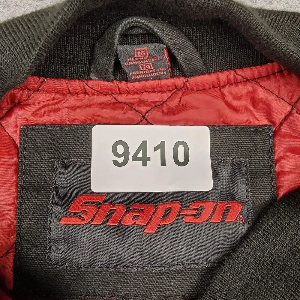 Snap-on Jacket Mens XL Black Utility Pocket Bomber Quilted Lined Workwear‎ USA